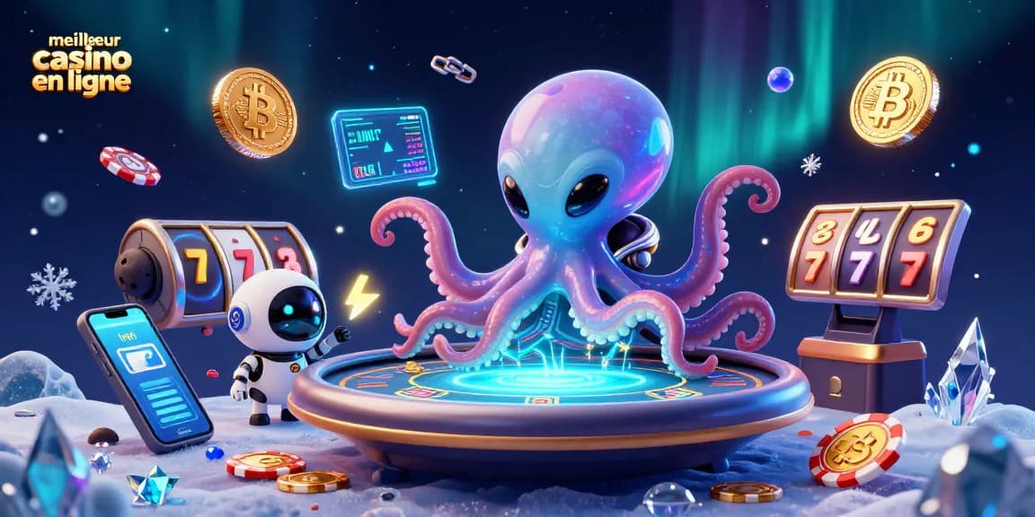 Jouez au meilleur casino en ligne avec notre pieuvre extraterrestre et des jetons en orbite.