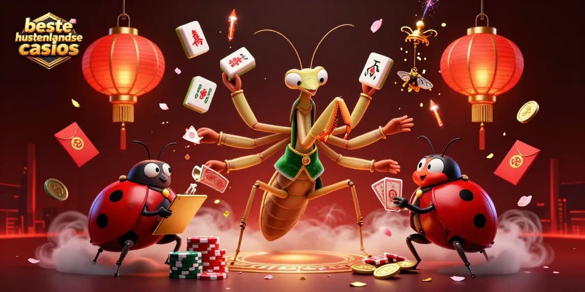 Join the action at the beste buitenlandse casinos with a lively mantis card shark and ladybug pit boss!