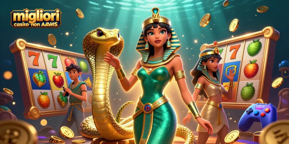Scopri l'emozione dei migliori casino non AAMS con rulli di slot vibranti e una scena accattivante.