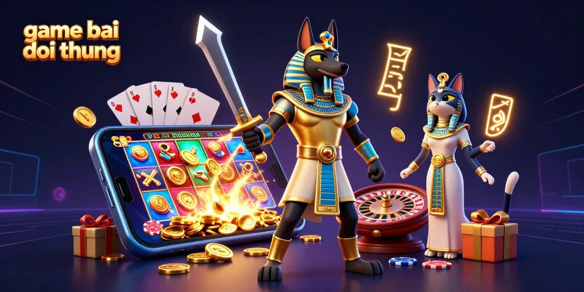 Engaging depiction of game bai doi thuong with rich casino elements and characters enhancing the gaming experience.