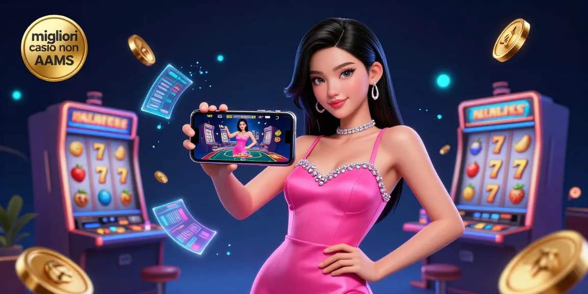 Migliori casino non AAMS: Interagisci con giochi dal vivo su uno smartphone in questa vivace scena di casinò.