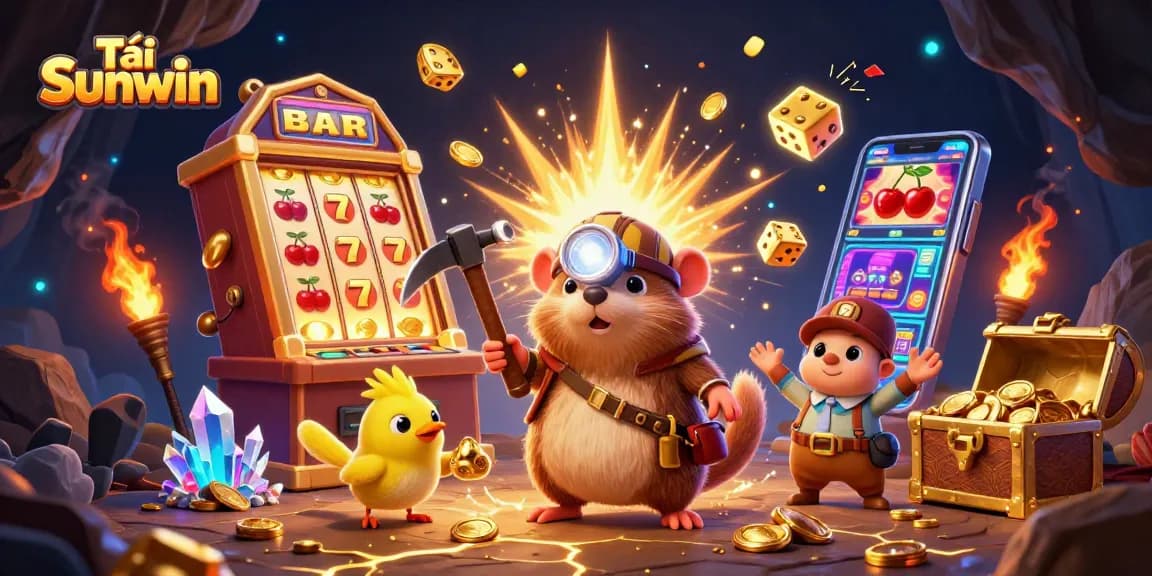 Tải Sunwin to experience the excitement of golden jackpots and vibrant casino games in a dazzling 3D illustration.