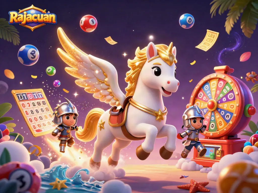 Experience the thrill of Rajacuan with vibrant lottery balls and a dynamic prize wheel in action.