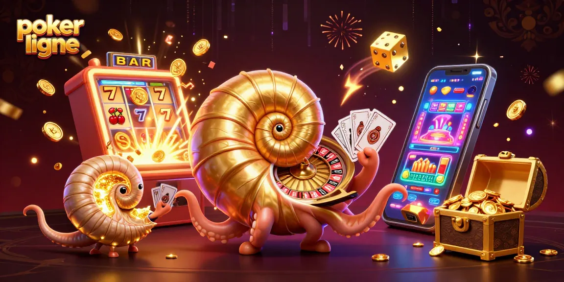 Gagnez avec le poker en ligne en jouant à une table animée entourée d'éléments de casino précieux.