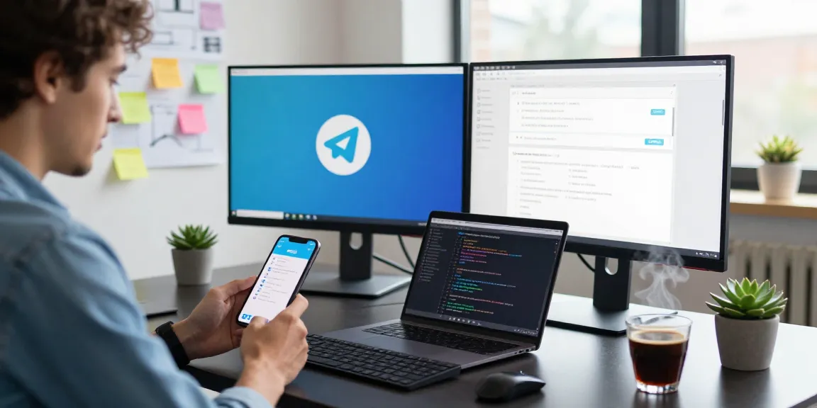 telegram china safe download shown on smartphone at a modern tech workspace
