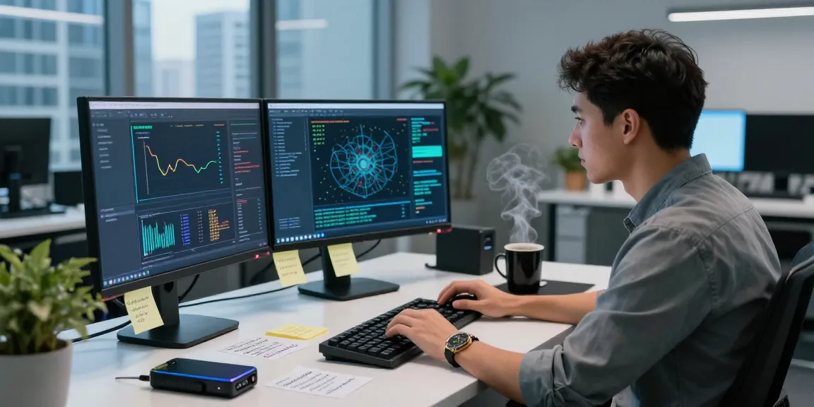 Expert working to recover lost crypto while analyzing blockchain data in a modern office environment.