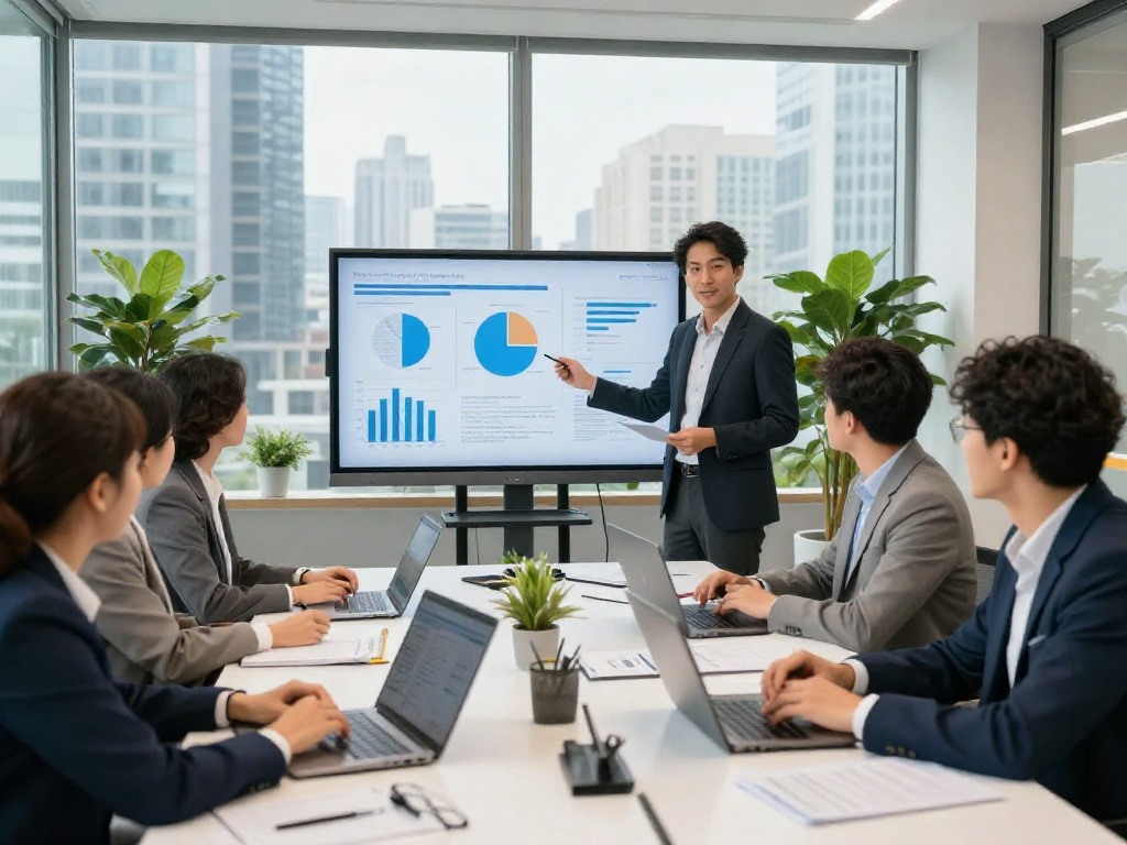 Collaborative meeting featuring team discussions and strategic planning at https://contact.rokok88.org in a modern corporate office