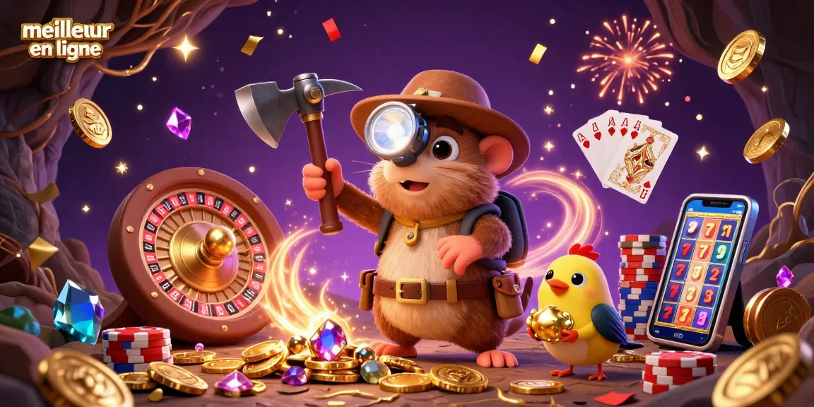 Découvrez des gains passionnants au meilleur casino en ligne avec une taupe chasseresse dans une scène de casino vibrante.