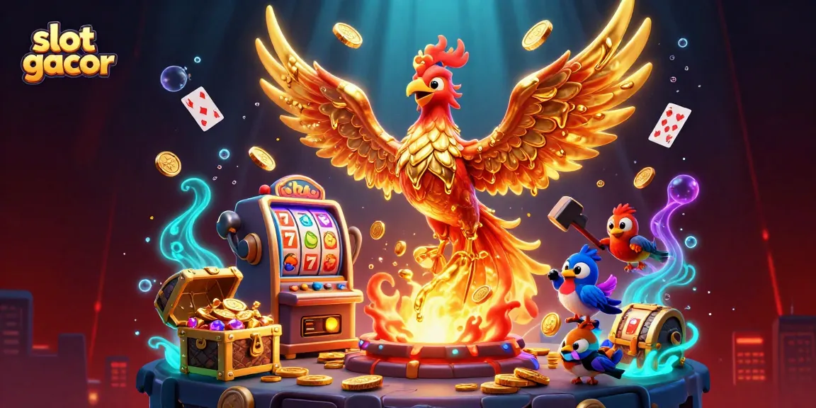 Experience winning with slot gacor through vibrant, explosive 3D casino illustration.