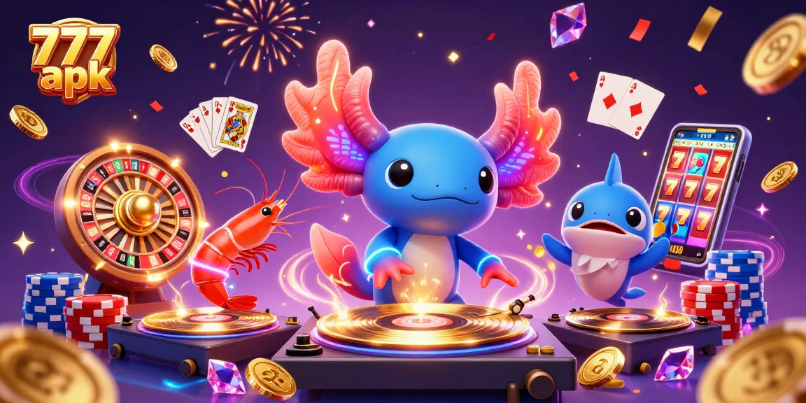 Engage with the vibrant 777 apk gaming world featuring a lively casino scene.