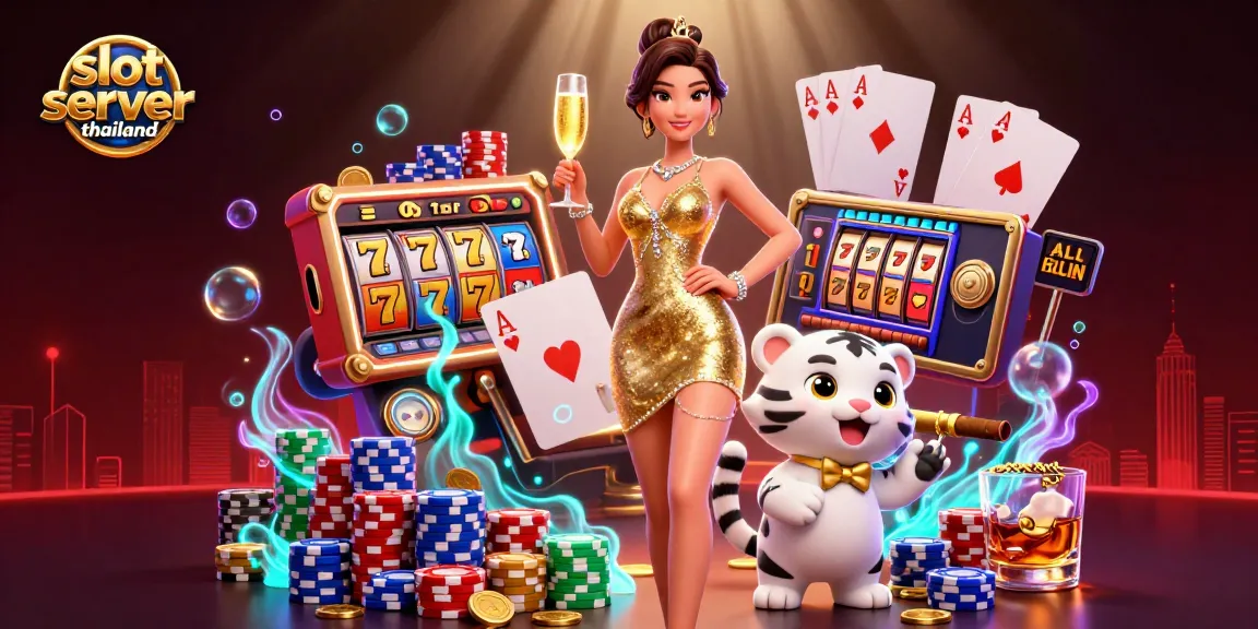 Experience thrilling gameplay with slot server thailand featuring glamorous woman and lucky tiger in casino.
