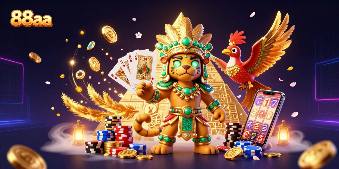 Engage with the thrilling 88aa casino experience in an immersive 3D scene featuring dynamic game elements.