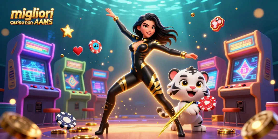 Migliori casino non AAMS presentati in un'affascinante illustrazione 3D con elementi di casinò coinvolgenti.