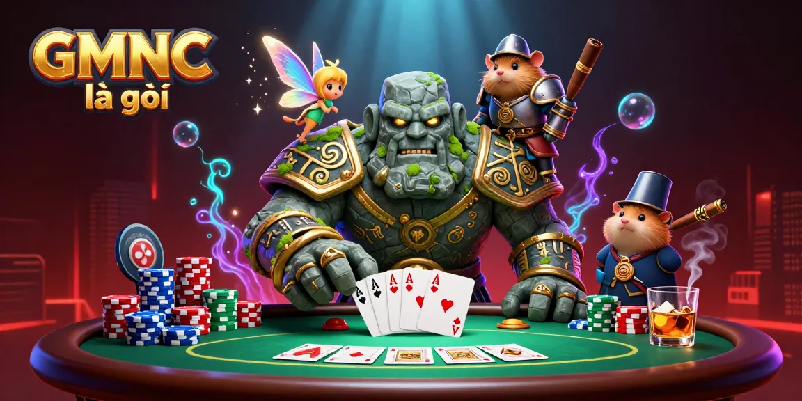 Experience GMNC là gì through vibrant poker action featuring magical characters in dynamic digital art.