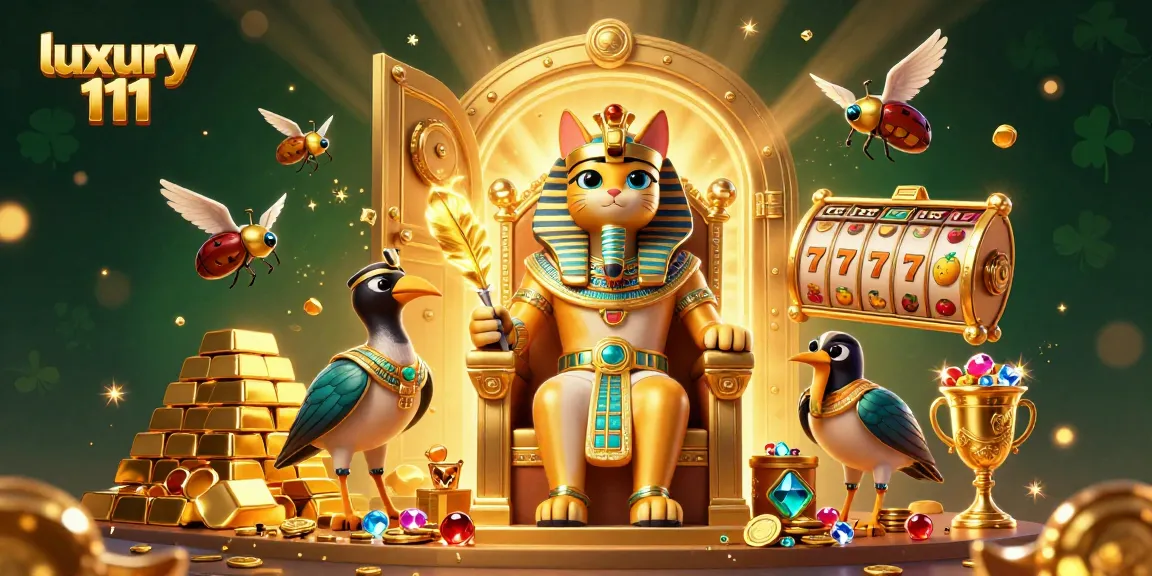 Experience winning thrills with luxury 111 in vibrant 3D casino illustration featuring pharaoh elements.