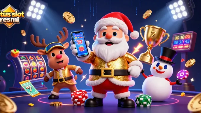 Play exciting jackpots at situs slot resmi featuring festive characters in a vibrant casino scene.