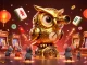 Experience jackpot kilat excitement with a dynamic 3D casino scene featuring a golden owl and bustling mouse patrons.