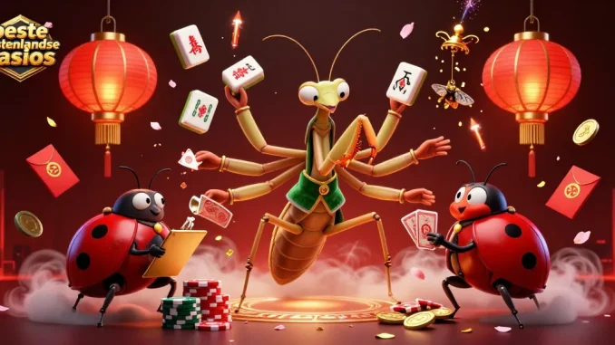 Join the action at the beste buitenlandse casinos with a lively mantis card shark and ladybug pit boss!