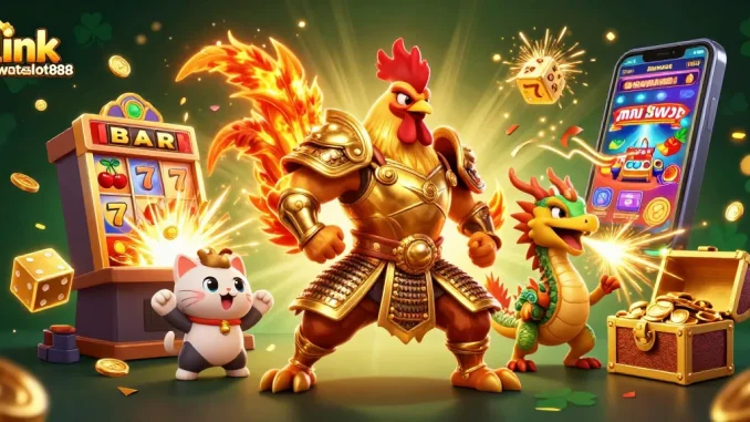 Menangkan jackpot dengan link dewataslot888 dalam ilustrasi kasino penuh warna dan aksi.